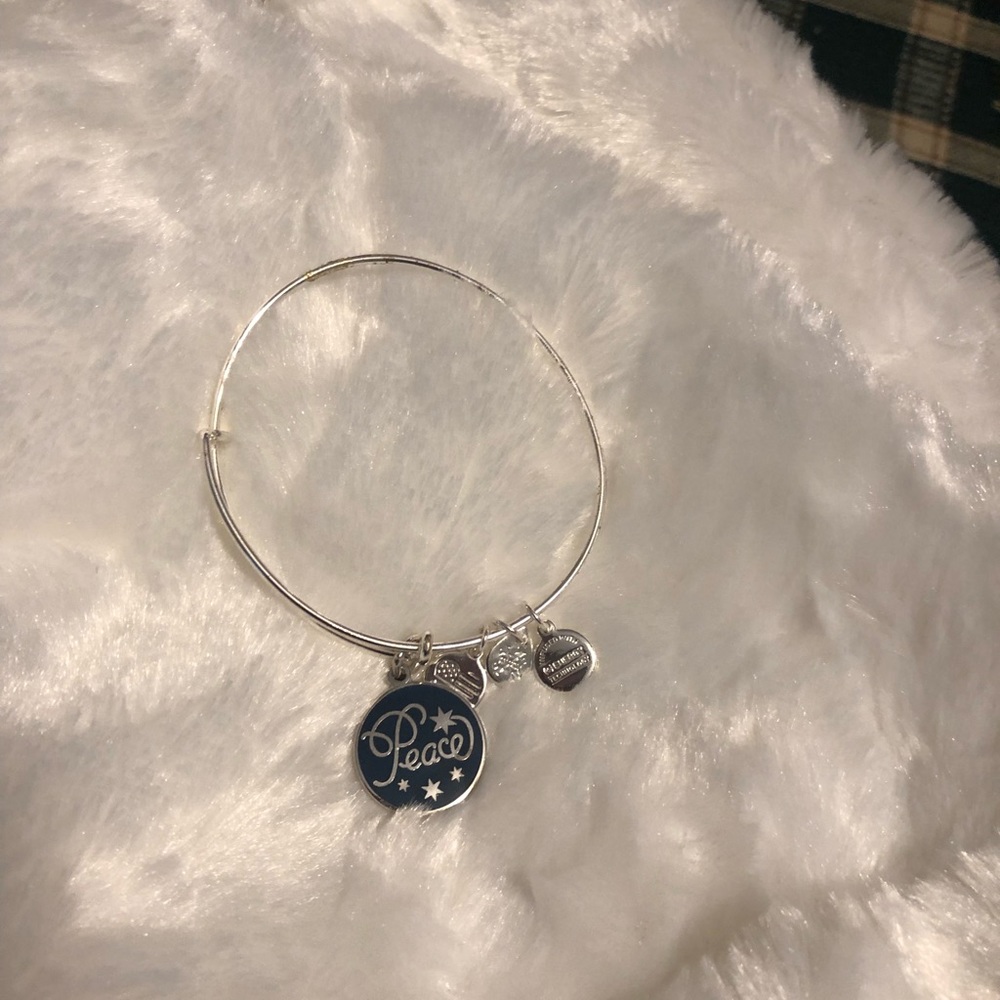 Alex and Ani silver Peace bracelet